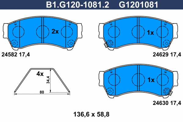 Brake Pad Set, disc brake (B1.G120-1081.2)