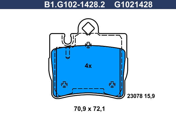 Brake Pad Set, disc brake (B1.G102-1428.2)