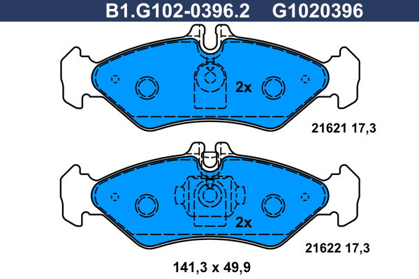 Brake Pad Set, disc brake (B1.G102-0396.2)