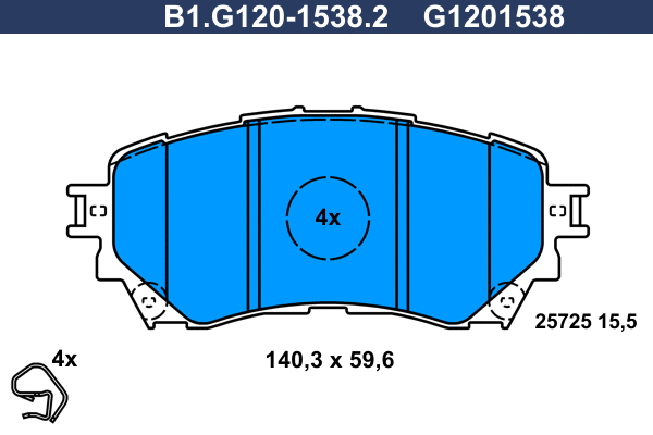 Brake Pad Set, disc brake (B1.G120-1538.2)