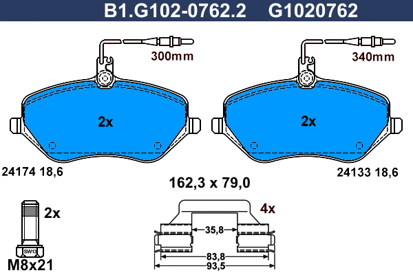 Brake Pad Set, disc brake (B1.G102-0762.2)