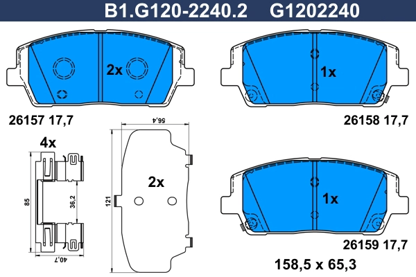 Brake Pad Set, disc brake (B1.G120-2240.2)