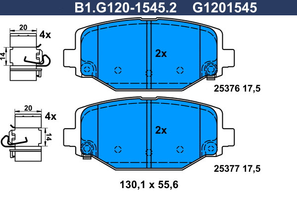 Brake Pad Set, disc brake (B1.G120-1545.2)