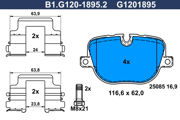 Brake Pad Set, disc brake (B1.G120-1895.2)