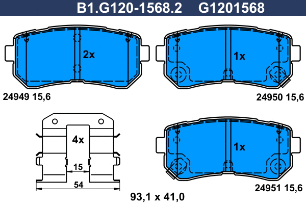 Brake Pad Set, disc brake (B1.G120-1568.2)