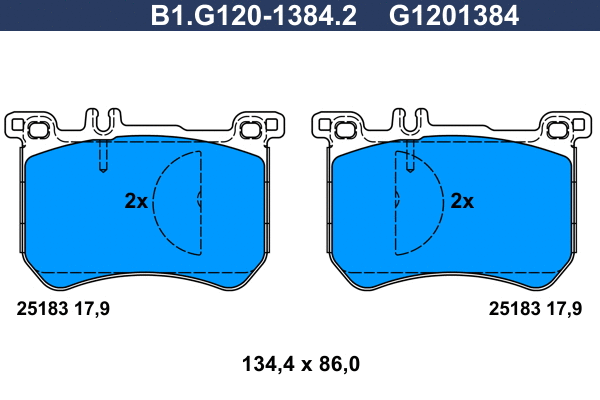Brake Pad Set, disc brake (B1.G120-1384.2)