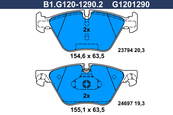 Brake Pad Set, disc brake (B1.G120-1290.2)