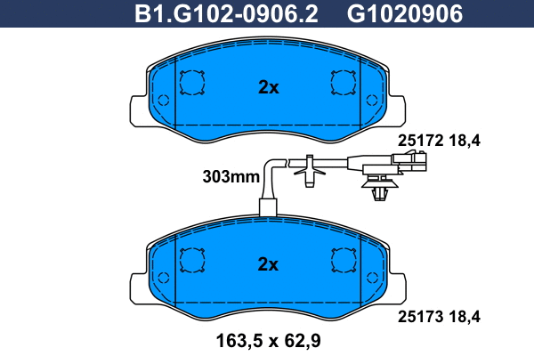 Brake Pad Set, disc brake (B1.G102-0906.2)