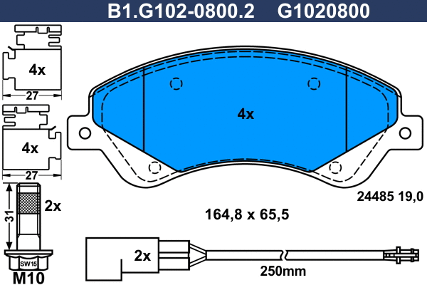 Brake Pad Set, disc brake (B1.G102-0800.2)