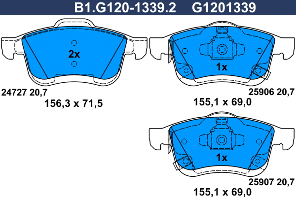 Brake Pad Set, disc brake (B1.G120-1339.2)