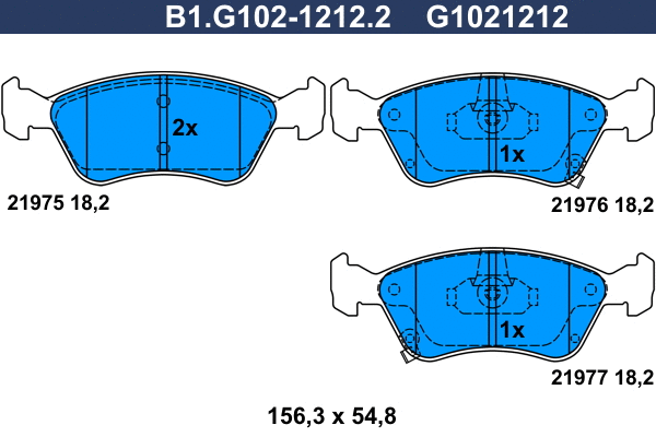 Brake Pad Set, disc brake (B1.G102-1212.2)