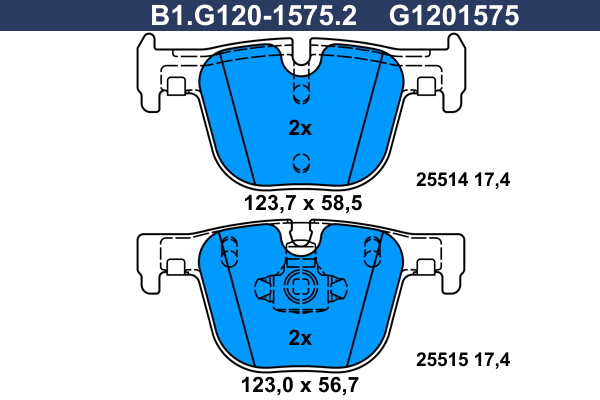 Brake Pad Set, disc brake (B1.G120-1575.2)