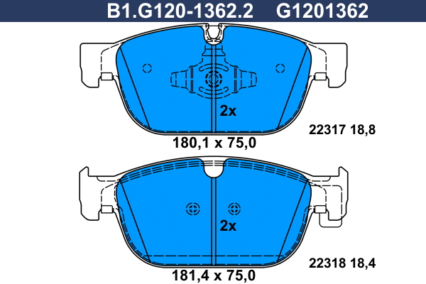 Brake Pad Set, disc brake (B1.G120-1362.2)
