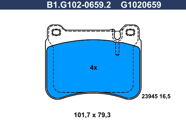 Brake Pad Set, disc brake (B1.G102-0659.2)
