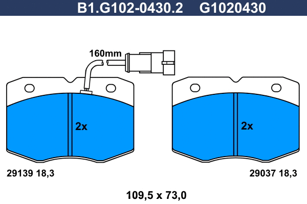 Brake Pad Set, disc brake (B1.G102-0430.2)