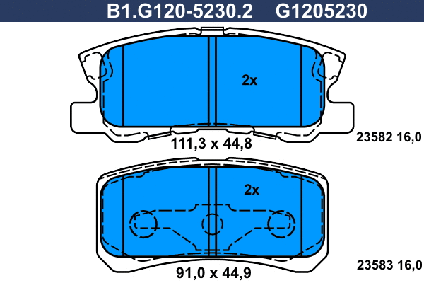 Brake Pad Set, disc brake (B1.G120-5230.2)