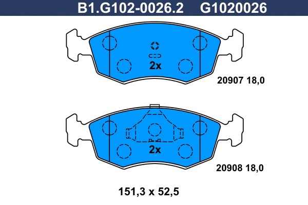 Brake Pad Set, disc brake (B1.G102-0026.2)
