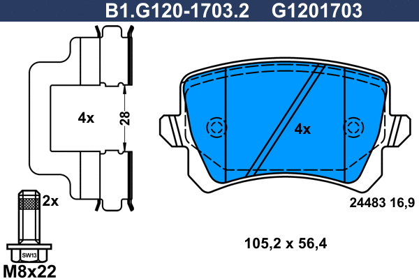 Brake Pad Set, disc brake (B1.G120-1703.2)