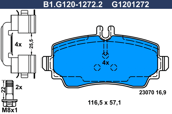 Brake Pad Set, disc brake (B1.G120-1272.2)