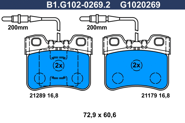 Brake Pad Set, disc brake (B1.G102-0269.2)