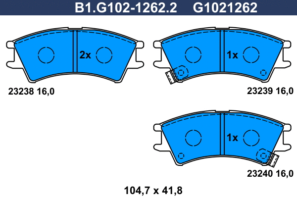 Brake Pad Set, disc brake (B1.G102-1262.2)