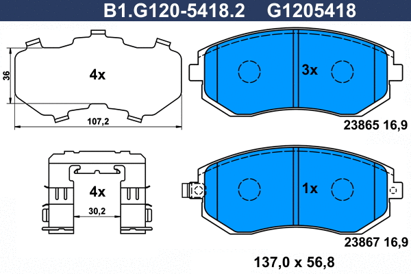 Brake Pad Set, disc brake (B1.G120-5418.2)