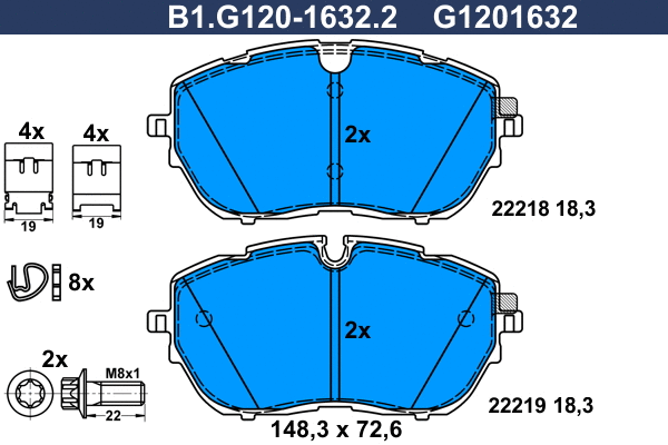 Brake Pad Set, disc brake (B1.G120-1632.2)