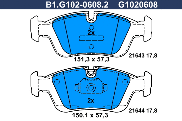 Brake Pad Set, disc brake (B1.G102-0608.2)