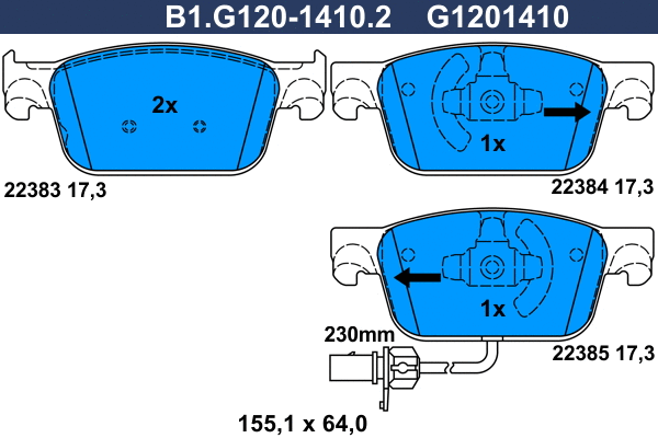 Brake Pad Set, disc brake (B1.G120-1410.2)