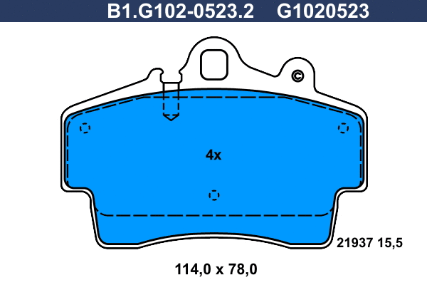 Brake Pad Set, disc brake (B1.G102-0523.2)