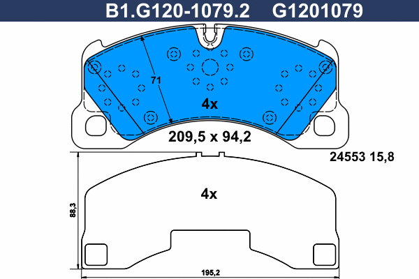 Brake Pad Set, disc brake (B1.G120-1079.2)