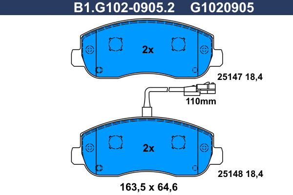 Brake Pad Set, disc brake (B1.G102-0905.2)