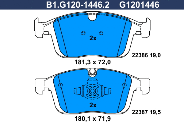 Brake Pad Set, disc brake (B1.G120-1446.2)