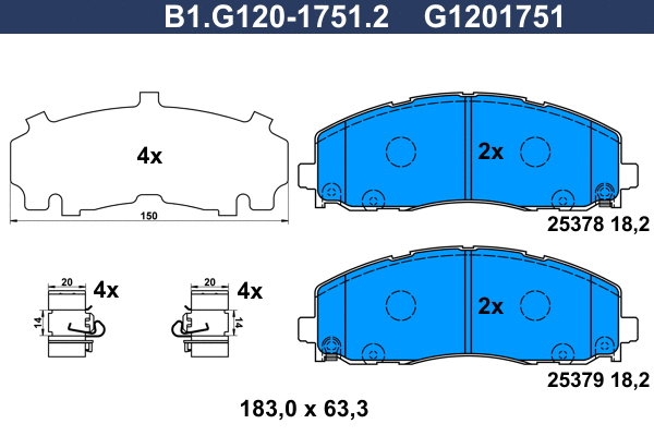 Brake Pad Set, disc brake (B1.G120-1751.2)