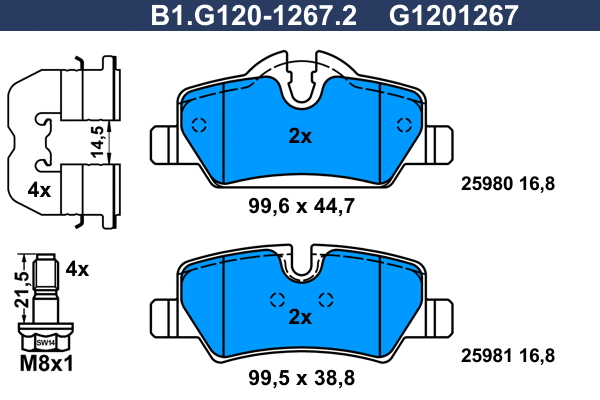 Brake Pad Set, disc brake (B1.G120-1267.2)