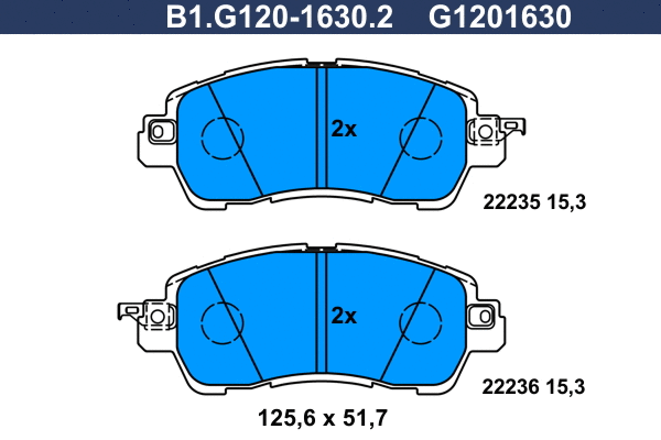 Brake Pad Set, disc brake (B1.G120-1630.2)
