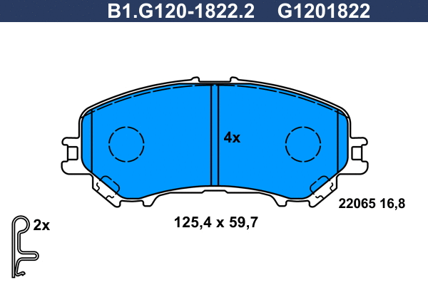 Brake Pad Set, disc brake (B1.G120-1822.2)