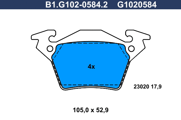 Brake Pad Set, disc brake (B1.G102-0584.2)