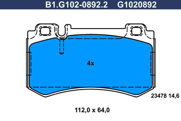 Brake Pad Set, disc brake (B1.G102-0892.2)