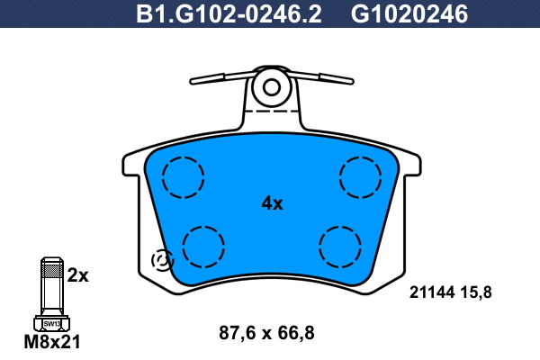 Brake Pad Set, disc brake (B1.G102-0246.2)