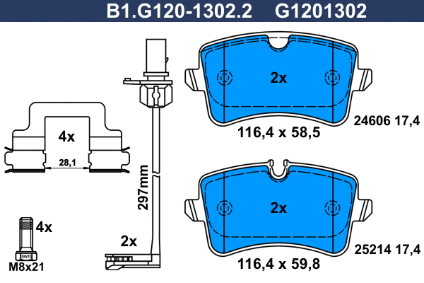 Brake Pad Set, disc brake (B1.G120-1302.2)