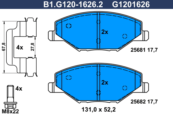 Brake Pad Set, disc brake (B1.G120-1626.2)