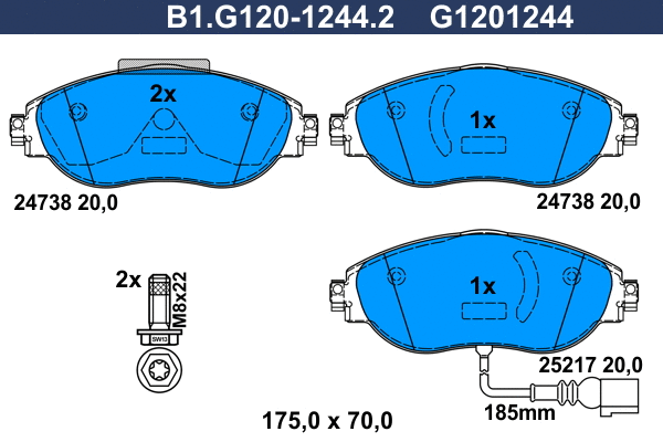Brake Pad Set, disc brake (B1.G120-1244.2)