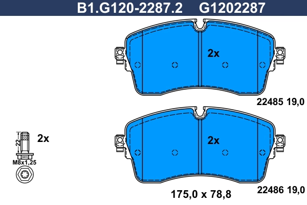 Brake Pad Set, disc brake (B1.G120-2287.2)