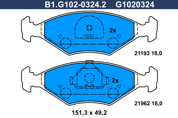 Brake Pad Set, disc brake (B1.G102-0324.2)