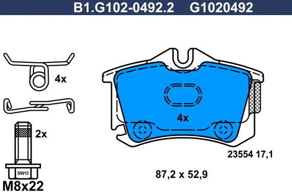 Brake Pad Set, disc brake (B1.G102-0492.2)