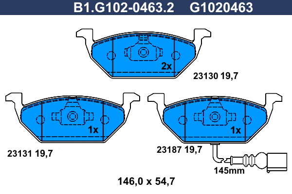 Brake Pad Set, disc brake (B1.G102-0463.2)