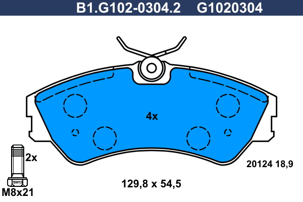 Brake Pad Set, disc brake (B1.G102-0304.2)