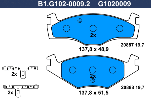 Brake Pad Set, disc brake (B1.G102-0009.2)