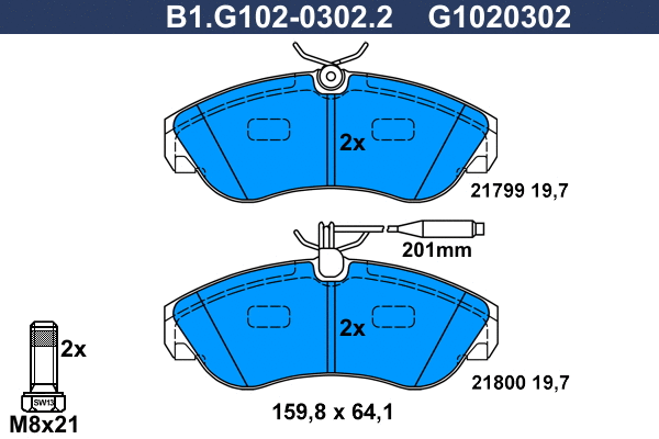 Brake Pad Set, disc brake (B1.G102-0302.2)